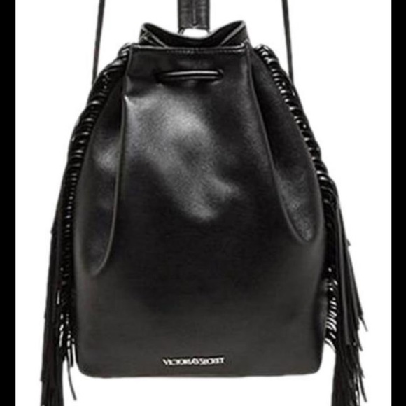 Victoria’s Secret black fringed backpack ***SALE*** 🛍🙌🏽 - Picture 1 of 7